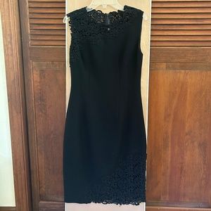 Ellie Tahari Sheath with Crocheted Floral Lace, Size 2